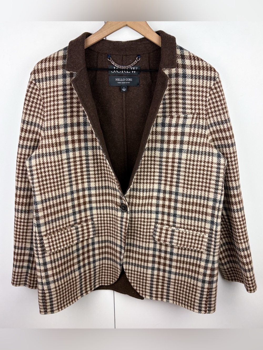J. Crew Leighton Blazer Jacket Plaid Double Faced Wool Blend Nello Gori Italy 6 - Picture 2 of 7